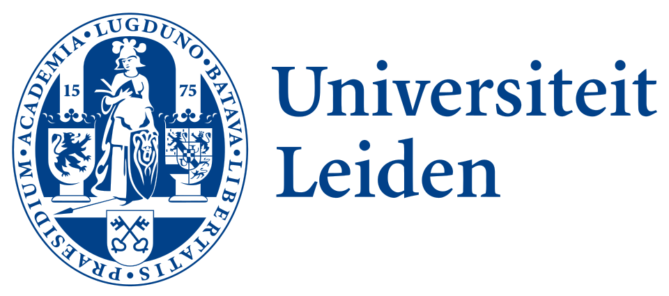 Logo of Universiteit Leiden with a blue emblem and text on a white background